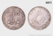 British East Africa Company (Mombasa), One Rupee 1888, Silber, 11,61 g, 30 mm, KM 5, kleine Kratzer, schöne Patina, sehr schön