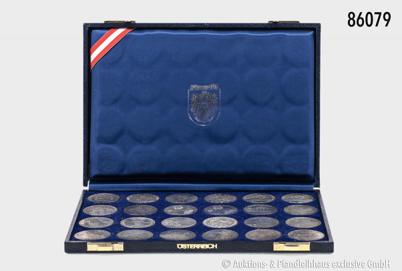 Österreich, kleine Sammlung 100-Schilling-Gedenkmünzen, 640er Silber, 24 Stück, ...