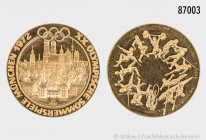 Medaille, 999,9er Gold, auf die Olympischen Spiele 1972 in München, 7,96 g, 26 mm, St/PP