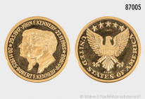 Medaille, 999,9er Gold, auf John F. und Robert Kennedy, 7,9 g, 26 mm, PP