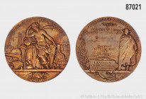 Frankreich, Medaille 1894, Ecole Polytechnique, 146 g, 68 mm, am Rand punziert ("11" und "BRONZE") in original Etui, schöne Patina, vorzüglich-fast vo...