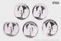 Aus Sammler-Nachlass: Kassette mit 12 Medaillen zum Thema "Frankfurter Stadtansichten", davon 11 Medaillen in 999er Silber zu je 20 g Feinsilber, verk...