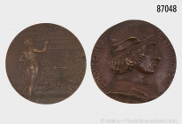 Konv. 3 Medaillen, dabei einseitige Bronzegussmedaille mit rückseitiger Aufhängung, Gino Vechietti, dazu französische Medaille, auf die Nationalversam...
