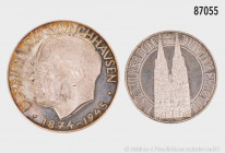 Konv. 2 Silbermedaillen, 900 und 925 Silber, zu kirchlichen Themen, dabei Kölner Dom, Gesamtgewicht ca. 51 g, guter Zustand