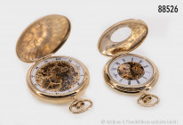Konv. 2 Taschenuhren, Dugena, vergoldet, D bis ca. 52 mm, guter Zustand, auf Funktion nicht geprüft, bitte besichtigen