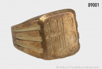 Siegelring, graviert "HB", 585er Gelbgold, Ringgröße 63, 12,6 g guter Zustand