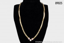 Kette, 750er Gold, Italien, ca. 1970er Jahre, mit 3 Steinen, L ca. 47 cm, 22 g, guter Zustand
