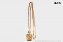 Kette mit Anhänger mit Steinbock-Motiv, 585er Gelbgold, L ca. 48 cm, 15,3 g