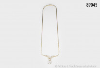 Collier, 585er Gelbgold, mit Anhänger mit 20 Brillanten, zusammen 1,32 Karat, mit Kastenschloss, L ca. 36 cm, 13,95 g