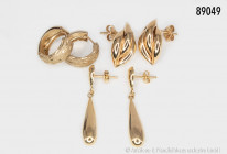 Konv. 3 Ohrstecker, 585er Gelbgold, 7,97 g, guter Zustand
