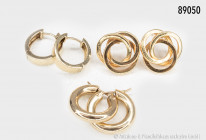 Konv. 3 Ohrstecker, 585er Gelbgold, 9,57 g, guter Zustand