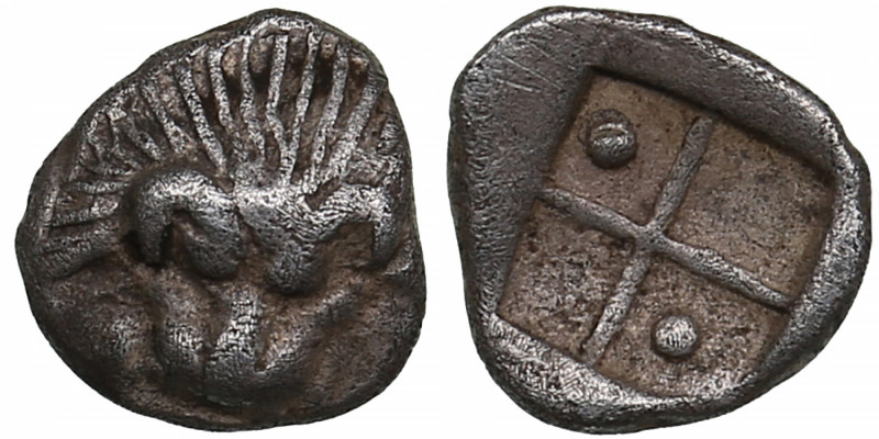 Bosporus Kingdom, Pantikapaion AR hemiobol (Circa 470-460 BC)
0.24g. 7mm. XF/XF ...