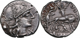 Roman Republic AR Denarius - Pompeia. Sex. Pompeius Fostulus (137 BC)
3.80g. 19mm. UNC/AU Mint luster. Very attractive specimen. Cal 1148 var., FFC 10...