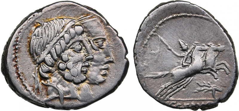 Roman Republic AR Denarius - Marcia. Caius Marcius Censorinus (88 BC)
3.91g. 20m...