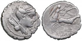 Roman Republic, Rome AR Denarius serratus - Ti. Claudius Ti.f. Ap.n. Nero ca. 79 BC
3.71g. 19mm. VF/F S • C (Senatus Consulto) / TI•CLAVD•TI•F / AP•N ...