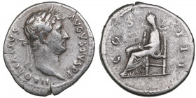 Roman Empire AR Denarius - Hadrian (117-138 AD)
3.18g. 18mm. VF/F HADRIANVS AVGVSTVS P P/ COS III.