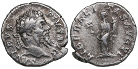 Roman Empire AR Denarius - Septimius Severus (193-211 AD)
2.85g. 19mm. VF/VF SEVERVS PIVS AVG/ LIBERALITAS AVG VI, Liberalitas.