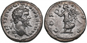 Roman Empire AR Denarius - Septimius Severus (193-211 AD)
3.55g. 19mm. VF+/VF L SEPT SEV AVG IMP XI PART MAX/ COS III P P Victory advancing left.