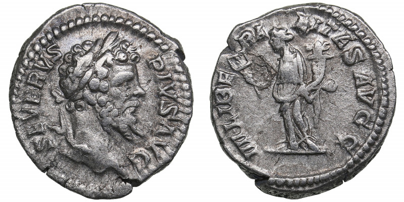 Roman Empire AR Denarius - Septimius Severus (193-211 AD)
3.12g. 18mm. VF/VF SEV...