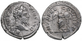 Roman Empire AR Denarius - Septimius Severus (193-211 AD)
2.95g. 20mm. VF/VF SEVERVS PIVS AVG/ P M TR P XV - COS III P P, Victory standing right, with...