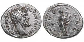 Roman Empire AR Denarius - Septimius Severus (193-211 AD)
2.71g. 19mm. VF/VF IMP CAE L SEP SEV PERT AVG COS/ MONETA AVG Moneta standing left.