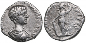 Roman Empire AR Denarius - Geta, as Caesar (198-209 AD)
2.65g. 17mm. F/F