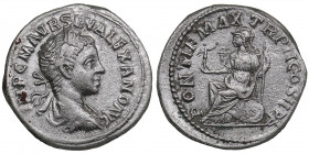 Roman Empire AR Denarius - Severus Alexander (232-235 AD)
3.61g. 19mm. VF/VF IMP C MAVR SEV ALEXAND AVG/ ONTIF MAX TR P II COS II P P, Roma seated to ...