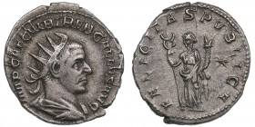 Roman Empire AR Antoninianus - Trebonianus Gallus (251-253 AD)
3.45g. 21mm. VF/VF+ IMP CAE C VIB TREB GALLVS AVG/ FELICITAS PVBLICA.