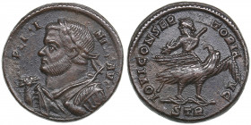 Roman Empire, Trier Æ Follis - Licinius I (308-324 AD)
3.34g. AU/AU Very attractive specimen. IMP LICINIVS AVG/ IOVI CONSERVATORI AVG / STR.
