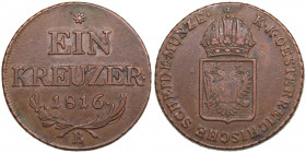 Austria 1 kreuzer 1816
8.87g. AU/AU