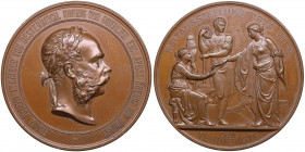 Austria Medal 1873 - Vienna World Exhibition
133.30g. 71mm. AU/UNC Beautiful lustrous specimen.