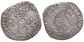 France dizain karolus, Dijon - Charles VIII (1483-1498)
2.24g. VF/VF KAROLVS REX FRANCORVM / SIT NOMEN DNI BENEDICTV