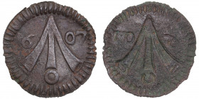 Germany, Mecklenburg-Pommern 1 pfennig 1607
0.75g. VF