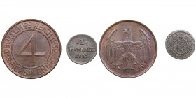 Germany 1 pfenning 1765 & 4 reichspfenning 1932 (2)
Various condition.