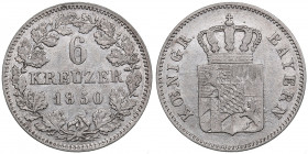 Germany, Bayern 6 Kreuzer 1850 - Maximilian II (1848-1864)
2.54g. VF/VF
