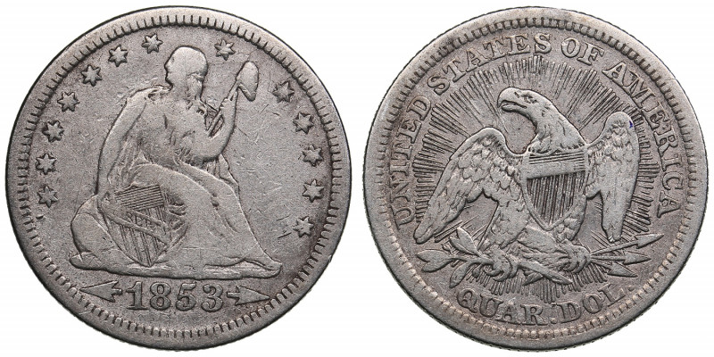 USA 1/4 dollars 1853
6.14g. F/VF