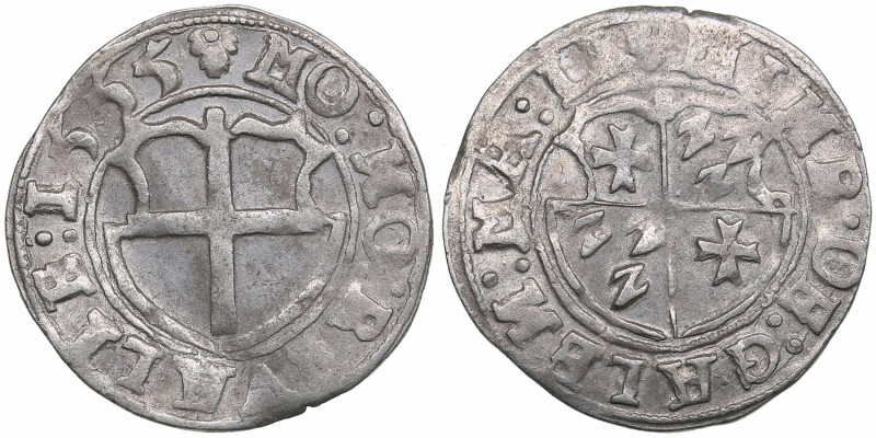 Reval Ferding 1557 - Heinrich von Galen (1551-1557)
2.29g. VF/XF Livonian order.