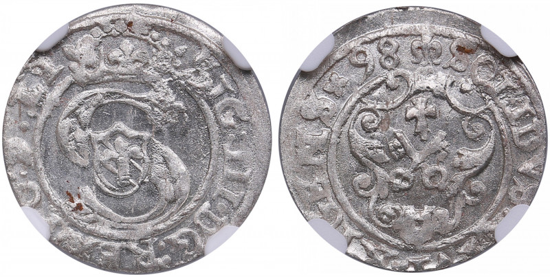 Riga, Poland solidus 1598 - Sigismund III (1587-1632) - NGC MS 64
Only three spe...