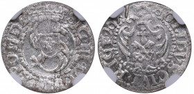 Riga, Poland solidus 1617 - Sigismund III (1587-1632) - NGC MS 65
TOP POP, only. The highest graded piece at NGC. Magnificent lustrous specimen. Halja...