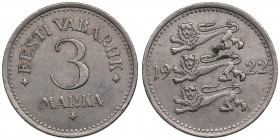 Estonia 3 marka 1922
3.44g. AU/AU Mint luster. KM 2.