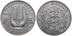 Estonia 1 kroon 1933 - 10th Singing Festival
6.03g. XF-/XF KM-14.