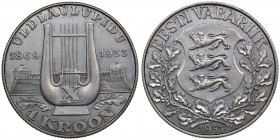 Estonia 1 kroon 1933 - 10th Singing Festival
6.03g. XF/XF KM-14.