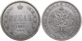 Russia Rouble 1867 СПБ-НI
20.63g. XF/XF Mint luster. Bitkin-80.