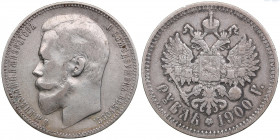 Russia Rouble 1900 ФЗ
19.74g. VF/VF Bitkin 51.