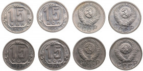 Russia, USSR 15 kopecks 1949, 1950, 1952, 1953 (4)
xxx