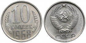 Russia, USSR 10 kopecks 1968
1.57g. AU/AU Rare!