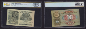 Estonia 20 krooni 1932 - PCGS 68 PPQ
Superb Gem UNC. Pick 64a. Max grade. Rare state of preservation.