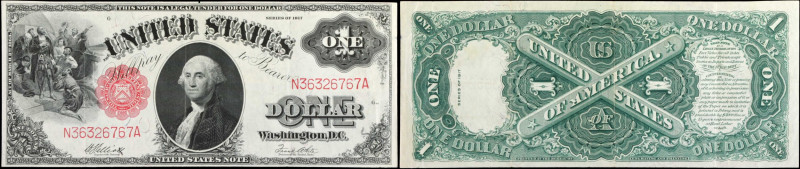 Fr. 38m. 1917 $1 Legal Tender Note. Choice Very Fine.
A bright 1917 Ace, offere...