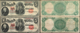 Lot of (2) Fr. 91. 1907 $5 Legal Tender Notes. Fine.
A duo of Fine condition Woodchoppers. A small rust/stain is noticed on the back corner on one of...