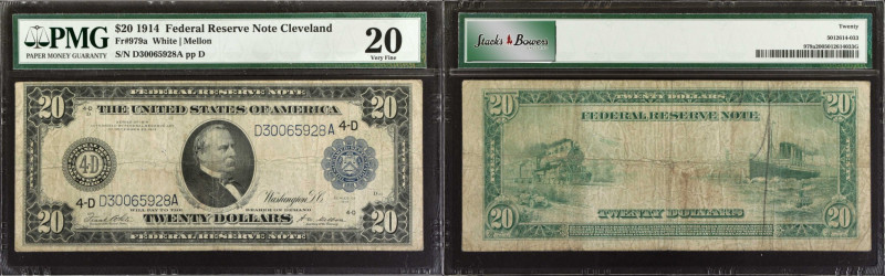 Fr. 979a. 1914 $20 Federal Reserve Note. PMG Very Fine 20.
Estimate: $ 125-175